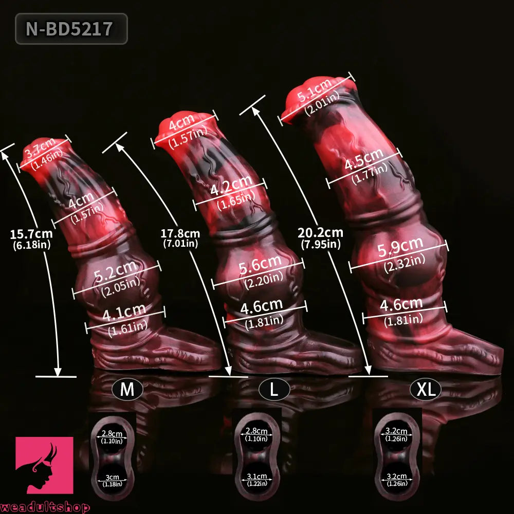 6.18in 7.01in 7.95in Horse Knot Animal Soft Dildo Sleeve Penis Extender