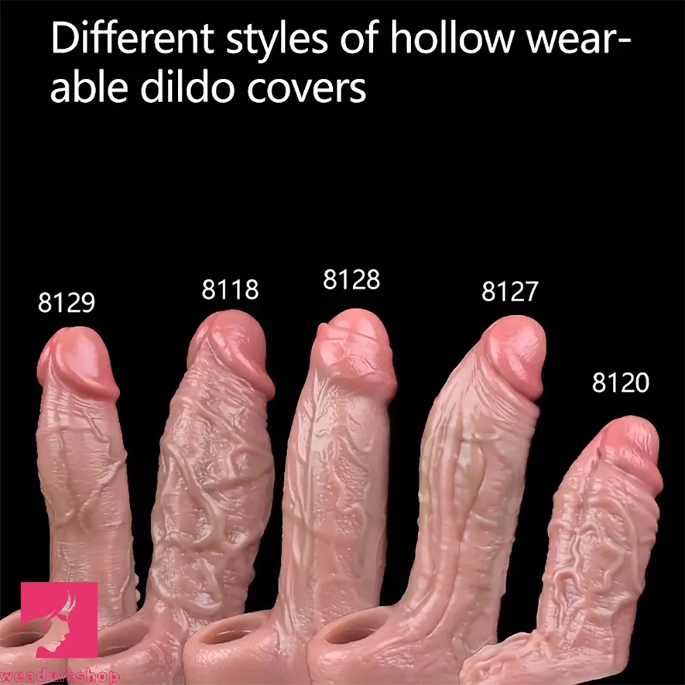 5.5in 6.3in 6.57in 6.6in 6.7in Silicone Penis Dildo Sleeve With Penis Ring