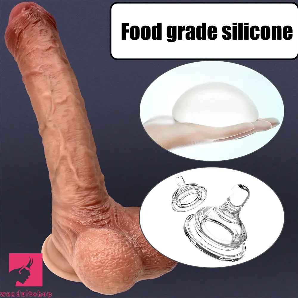 8.07in 10in Powerful Suction Cup Big Real Skin Cock Dildo Adult Sex Toy