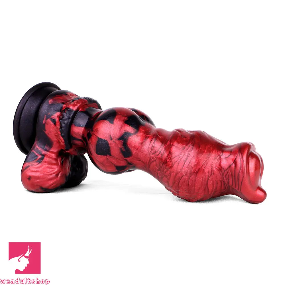 9.25in Knotted Dog Silicone Monster Creature Dildo Couple Foreplay Cock