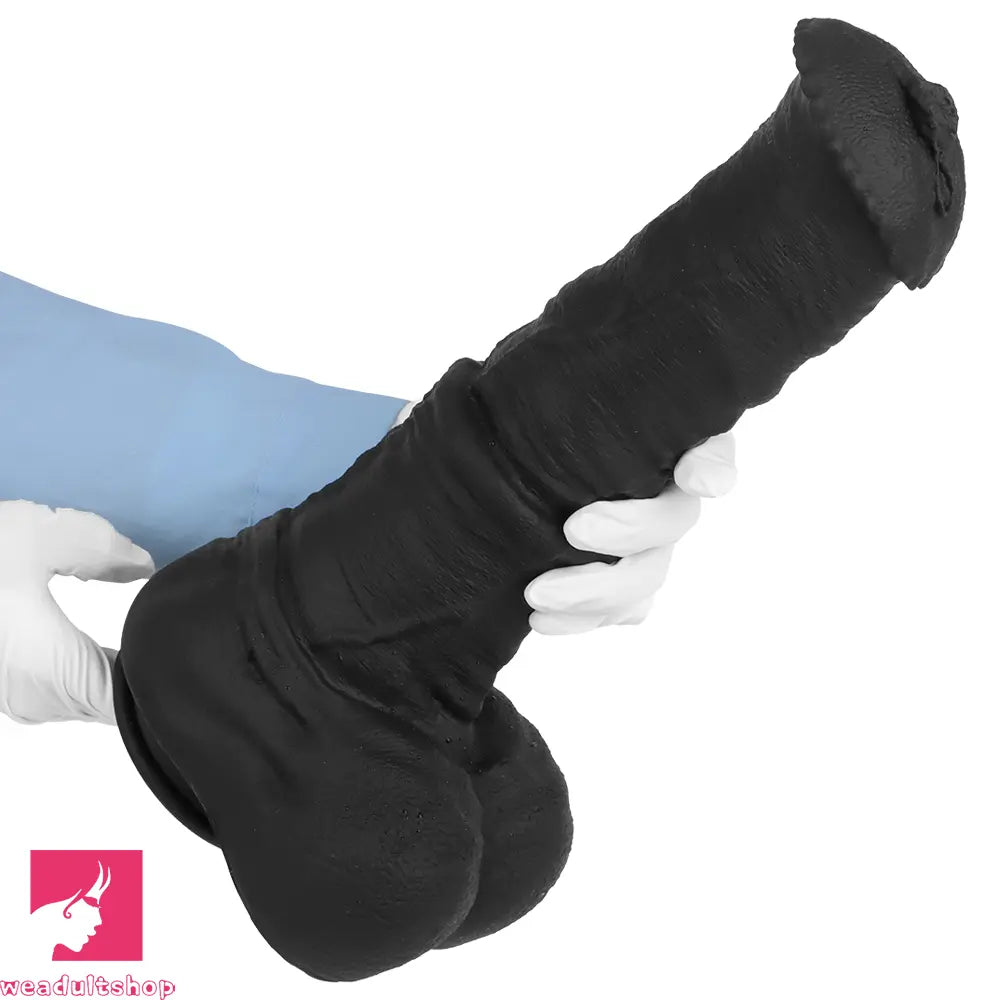 11.41in 13.18in 14.56in Big Long Black Silicone Thick Dildo Indoor Cock Toy
