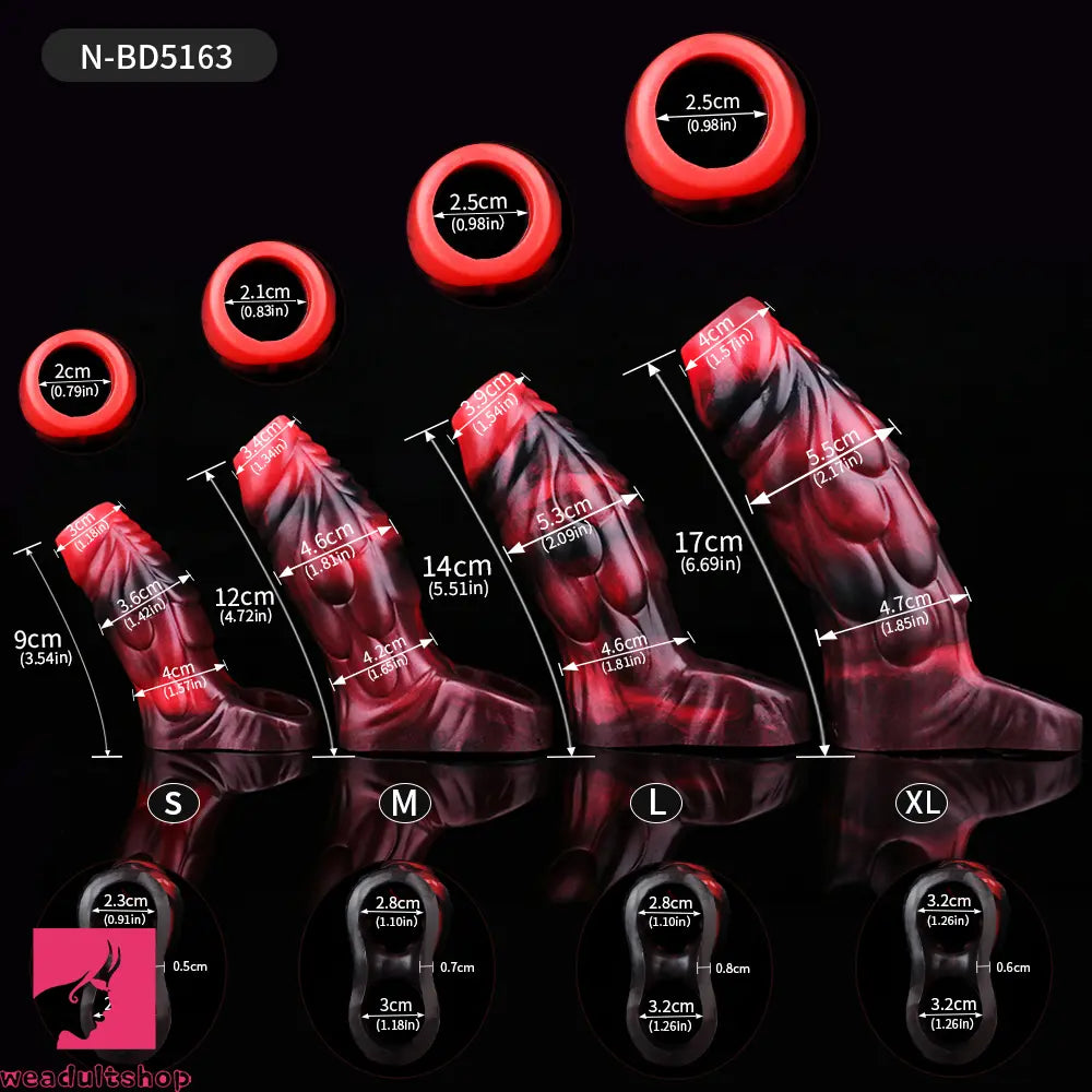 3.54in 4.72in 5.51in 6.69in Monster Silicone Soft Dildo Sleeve Penis Extender