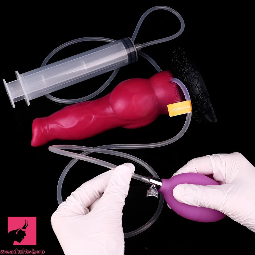 8.46in Knotted Silicone Soft Big Dog Ejaculating Dildo Penis Sex Toy