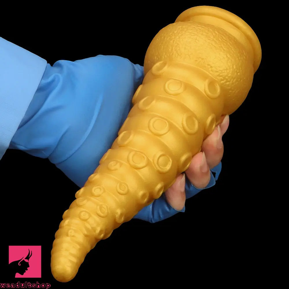 6.1in 6.88in 8.26in 8.66in Gold Silicone Multi-size Octopus Thick Sex Dildo