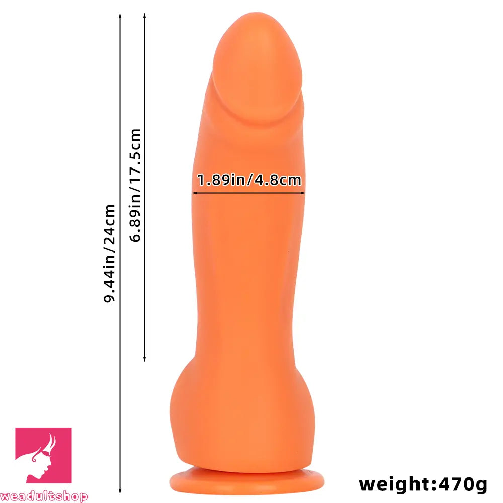 9.44in Manual Thick Upturned Silicone Soft Big Dildo For Anal Vaginal Cock