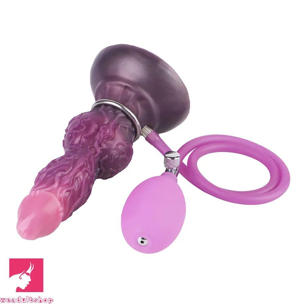 7.24in Fantasy Dog Knot Squeezing Inflatable Alien Penis Dildo For Sex