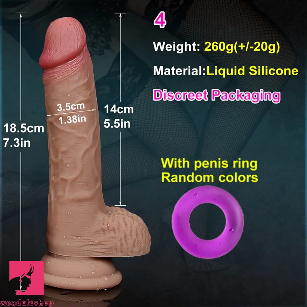 7.5in 8.46in 9.84in Lifelike Double Layer Silicone Dildo Anal Prostate Toy
