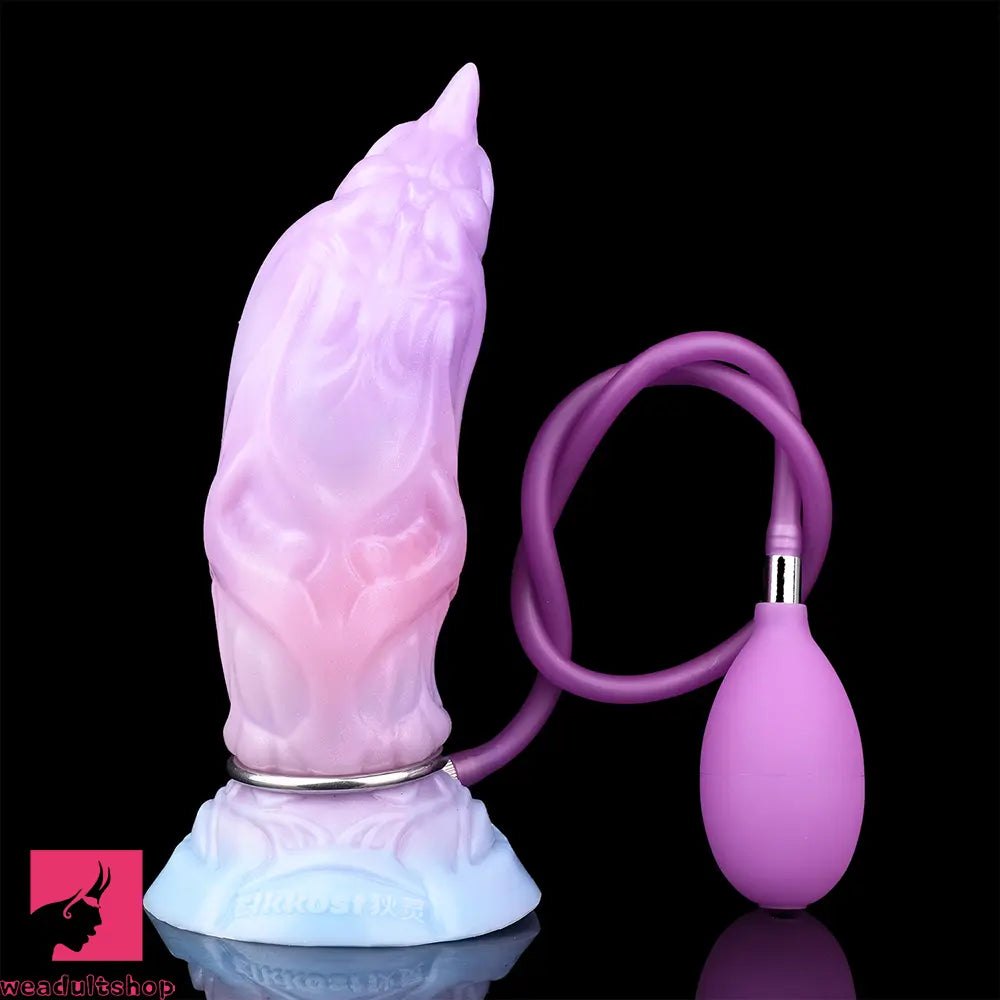 7.08in Odd Silicone Soft Squeeze Inflatable Alien Cock Dildo Self-Retreative