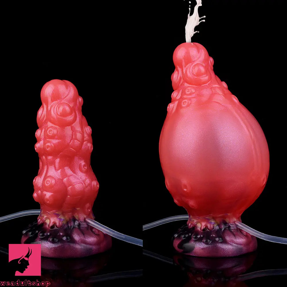 5.91in Fantasy Octopus Silicone Flexible Inflatable Spraying Water Dildo