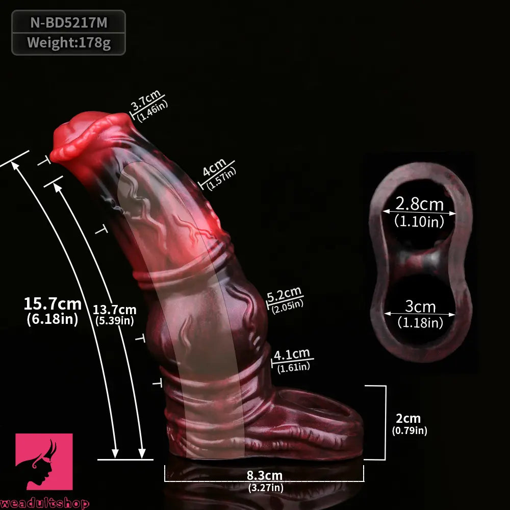 6.18in 7.01in 7.95in Horse Knot Animal Soft Dildo Sleeve Penis Extender
