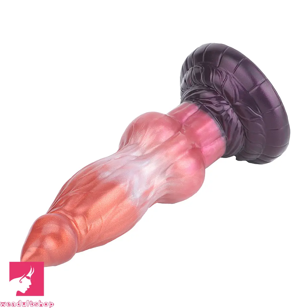 8.26in Wolf Animal Double Layer Silicone Soft Dildo Female Masturbator