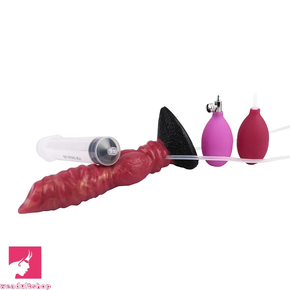 7.91in Dog Ejaculating Inflatable Silicone Soft Dildo For Women Cock Toy
