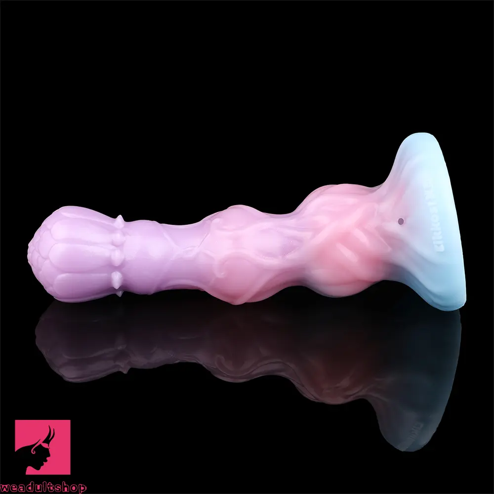 8.11in Inflatable Silicone Soft Dildo Squeeze Water Female Male Cock Toy