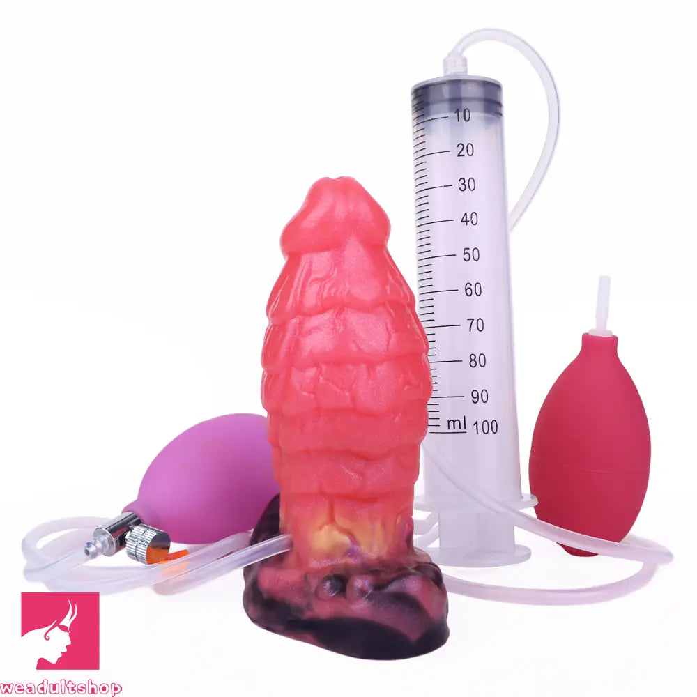 5.31in Fantasy Silicone Soft Inflatable Spraying Water Dildo For Anus Sex