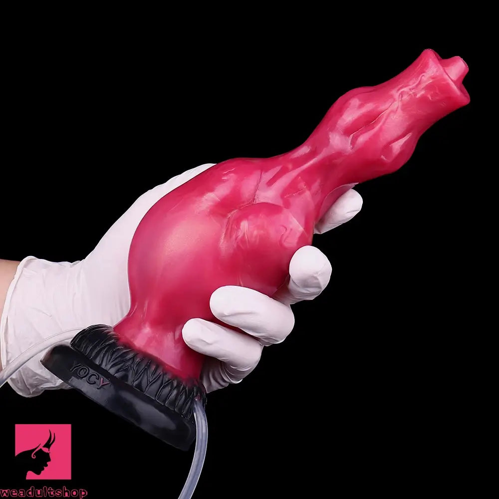 8.11in Dog Knot Silicone Soft Big Ejaculating Dildo G-Spot Stimulato Cock