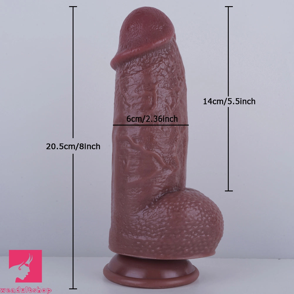 8in Big Fat Dildo Real Skin Lifelike Sex Toy For Women Men Lesbian Sex