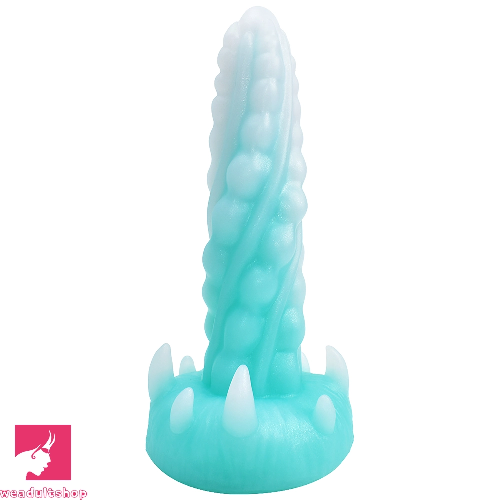 7.48in Luminous Fantasy Silicone Soft Penis Dildo With Spiked Penis Texture