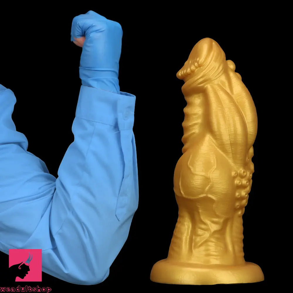 8.66in 9.06in 9.84in 11.42in 12.4in Golden Silicone Fantasy Soft Anal Dildo