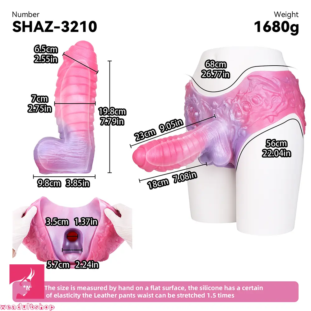 9.05in Hollow Spiked Uncut Strap on Dildo Silicone Dildo For Anus Cock