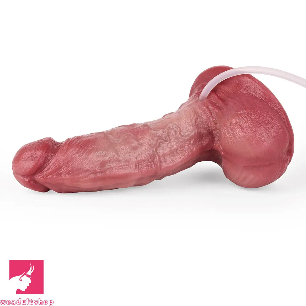 6.26in Dual Density Silicone Ejaculating Dildo For Couple Foreplay Cock