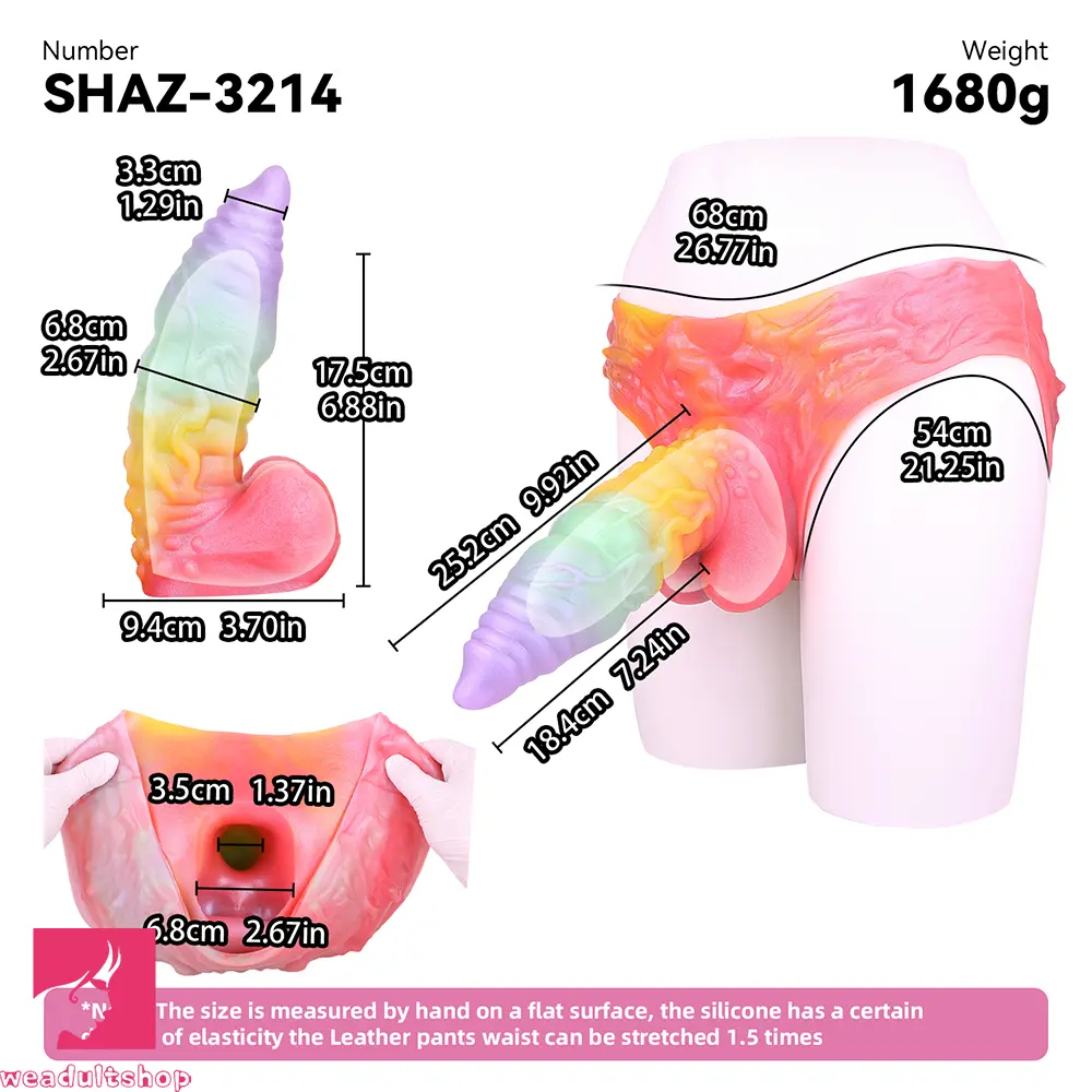 9.92in Sheath Strap on Dildo Silicone Monster Creature Cock Big Cock Dildo