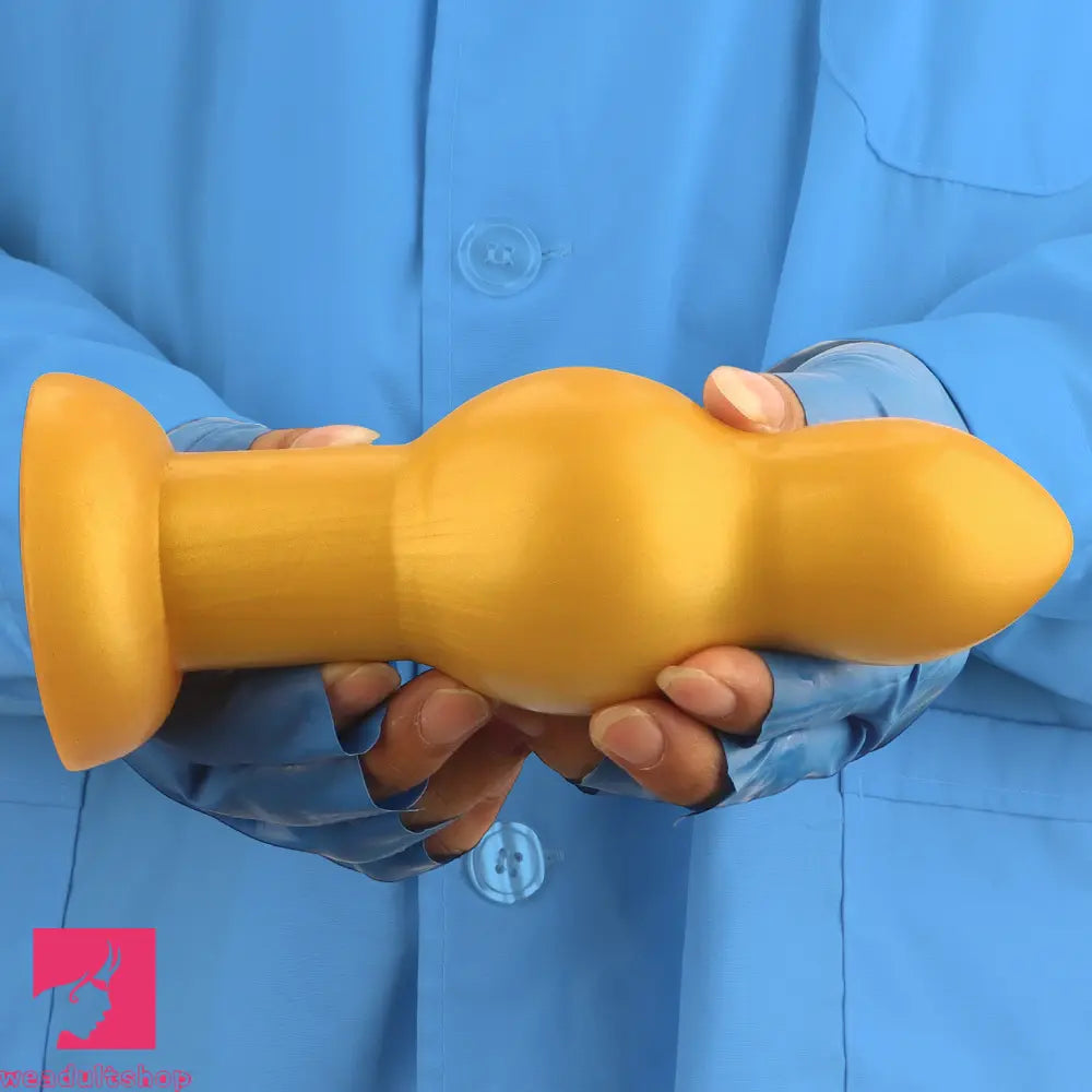 4.53in 5.12in 6.1in 7.48in Silicone Gold Calabash Brothers Alien Anal Dildo