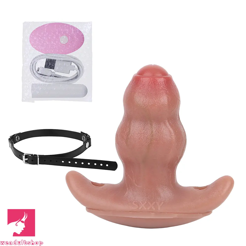 5.24in Male Penis 10 Frequency Vibration Role Play Dildo Cock Tail Butt Plug
