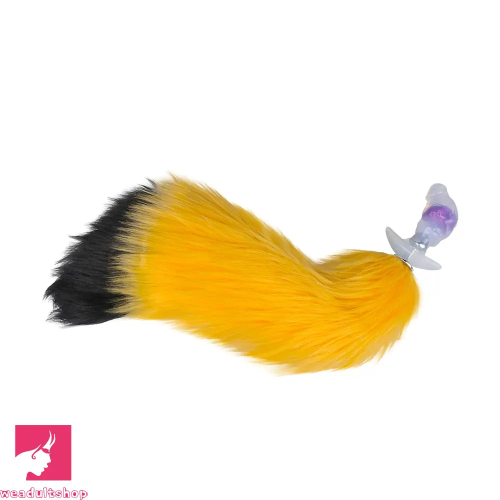 4.1in Fox Tail Wear Anchor Silicone Dildo Butt Plug For BDSM Role Sex Toy
