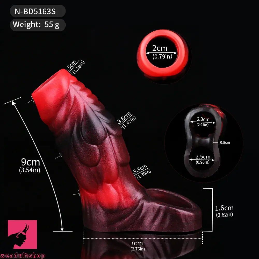 3.54in 4.72in 5.51in 6.69in Monster Silicone Soft Dildo Sleeve Penis Extender