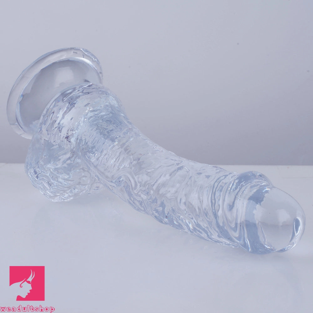7.5in Curved PVC Female Masturbator Suction Cup Dildo Clitoral Stimulator