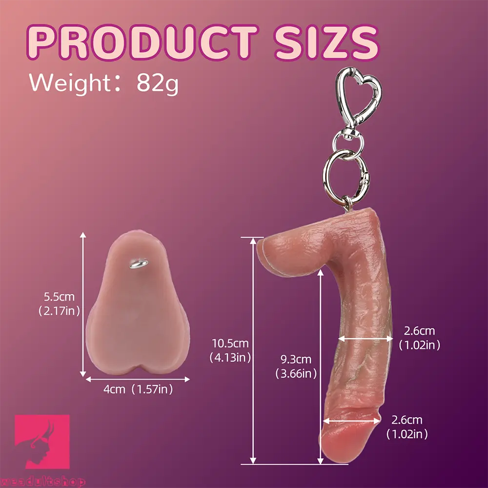 4.13in Silicone Small Soft Lifelike Dildo Key Chain Vaginal Hands-Free