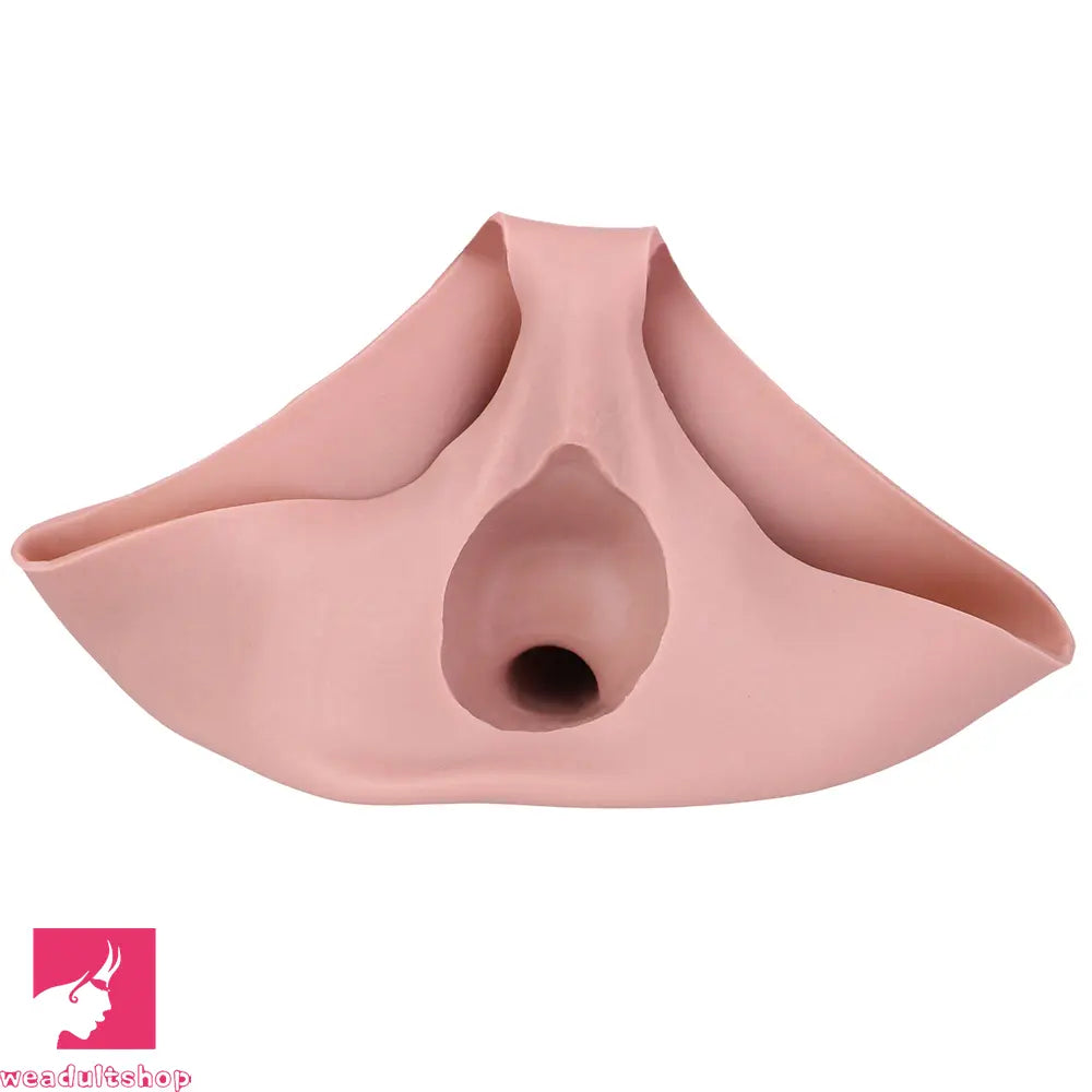 7.55in Wearable Silicone Uncut Dildo Pants Real Skin Hollow Penis Sleeve