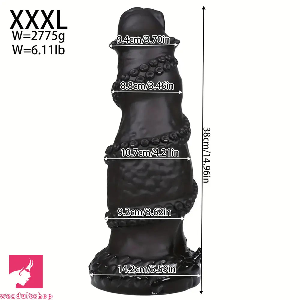 7.08in 8.46in 10.03in 11.81in 13.77in 14.96in Fantasy Big Fat Monster Dildo