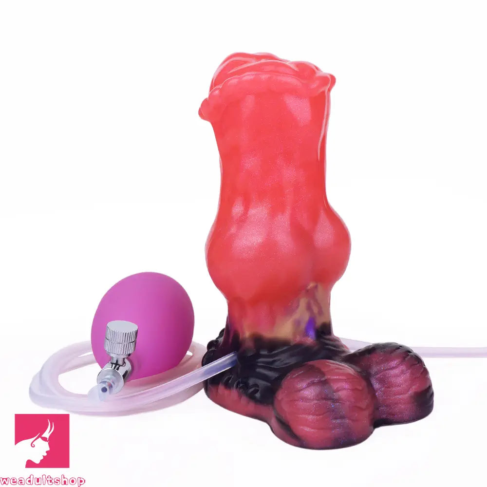 5.43in Fantasy Horse Knotted Silicone Flexible Inflatable Spraying Water Dildo