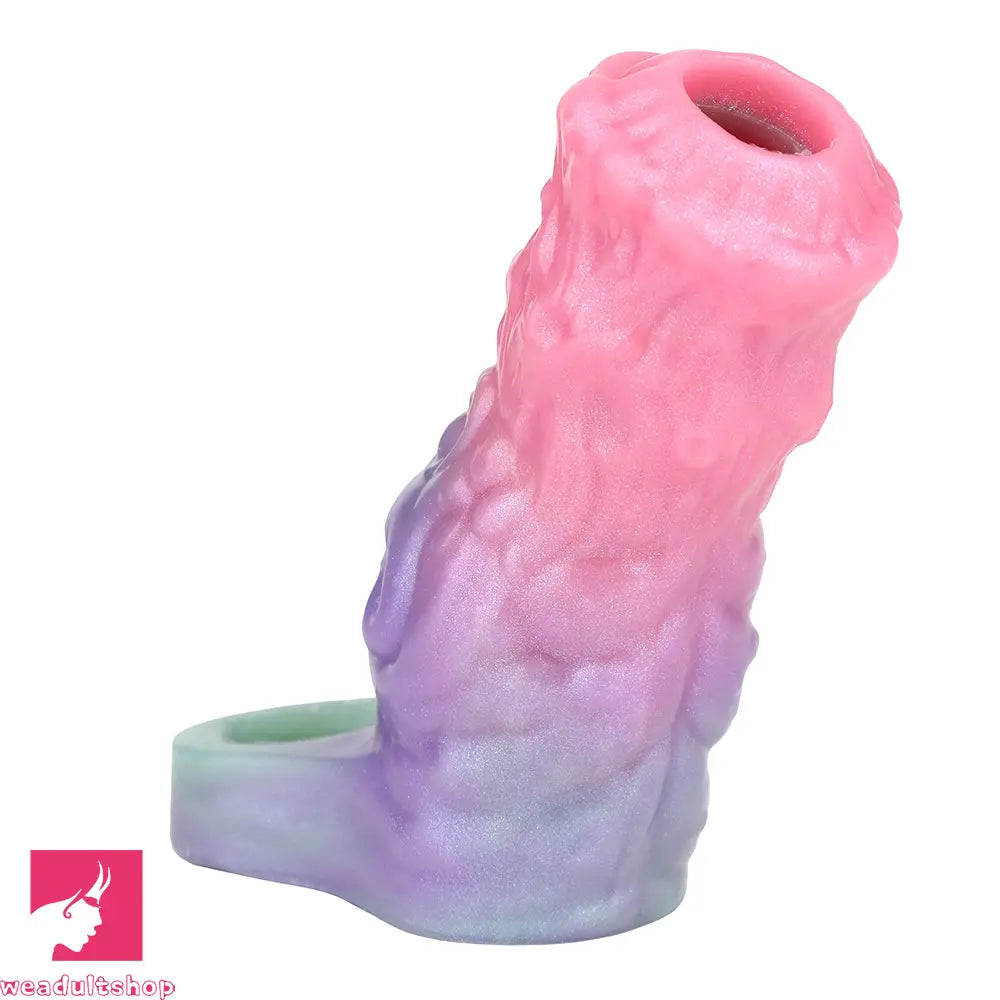 4.96in Silicone Soft Cock Fantasy Hollow Dildo Sleeve Cock Extension