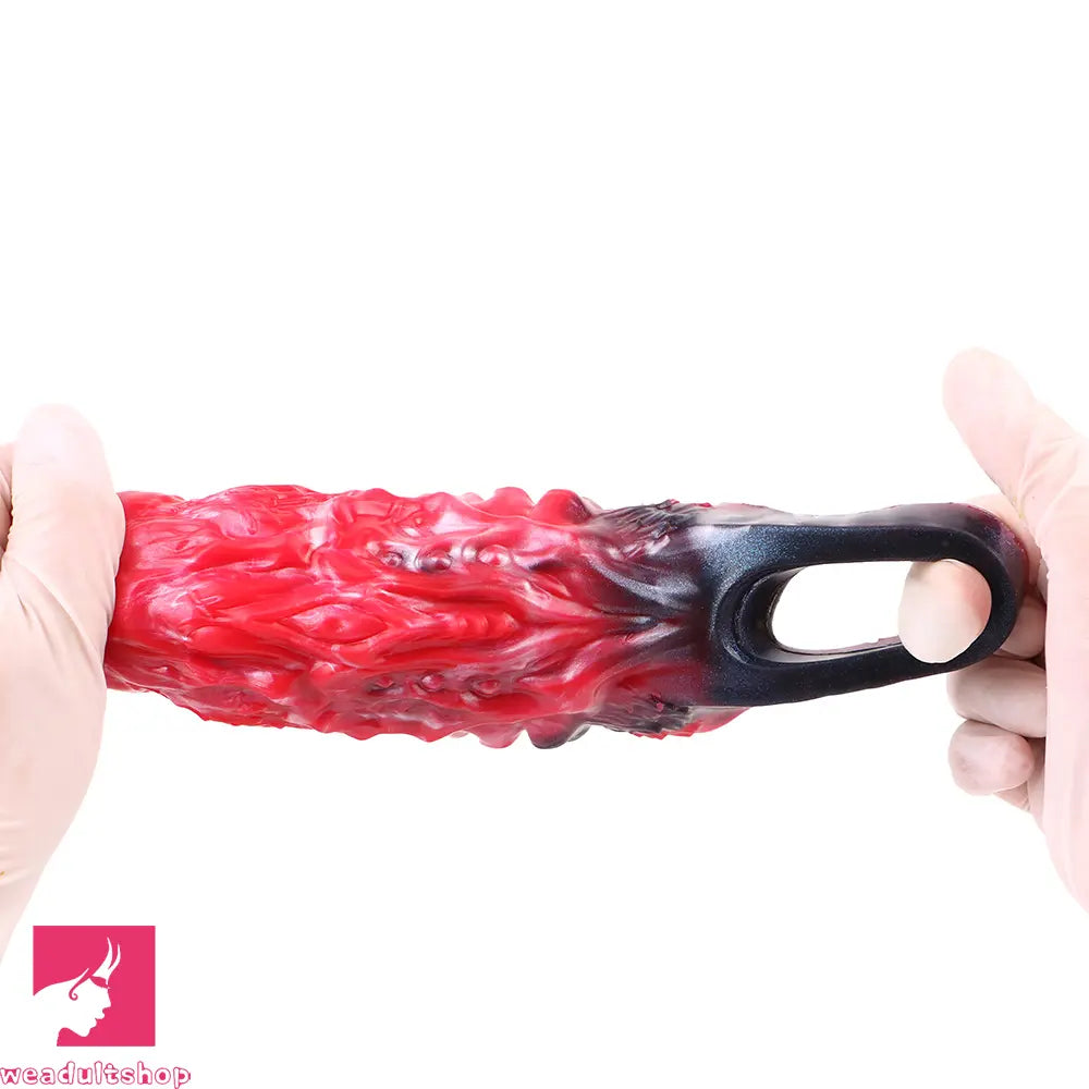 5.98in Uncut Soft Hollow Dildo Built-in keel Vibration Remote Penis Sleeve