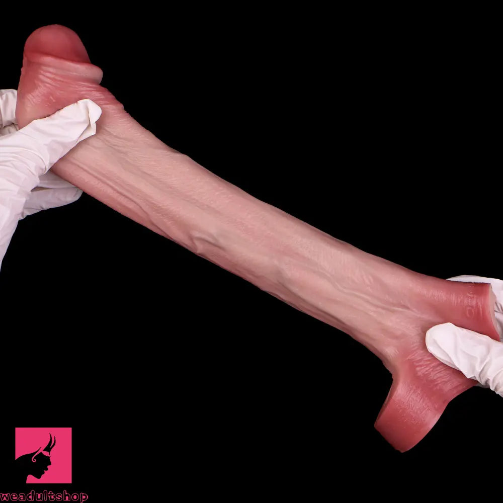 7.05in Lifelike Blue Veins Hollow Dildo Cock Sleeve With Cock Ring For Sex