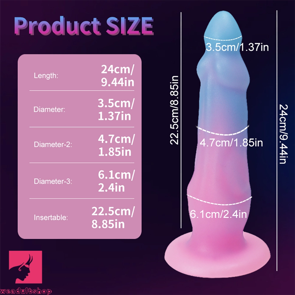 9.44in 10.8in 12.5in Big Luminous Silicone Soft Cock Dildo For Prostate
