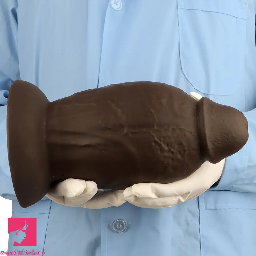 5.9in 8.66in 10.03in Coffee Eggless Large Anal Plug Penis Silicone Anal Dildo