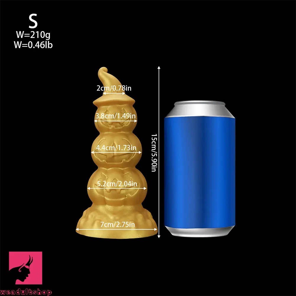 5.9in 6.69in 7.48in 8.26in 9.05in 9.84in Halloween Pumpkin Butt Plug Dildo