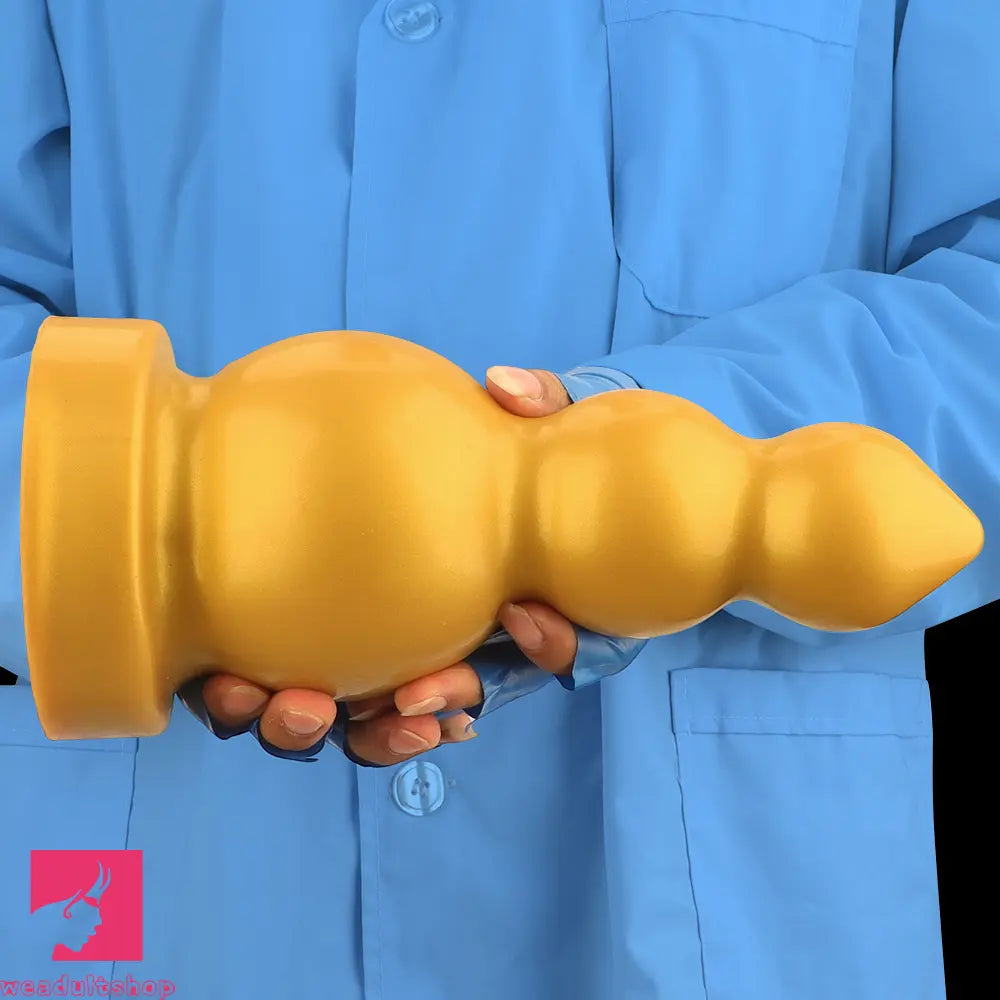 4.13in 5.91in 8.27in 10.63in Golden Soft Gourd-shaped 3-beads Dildo