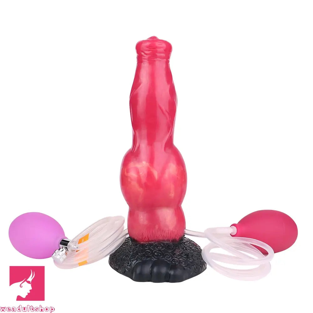 8.46in Knotted Silicone Soft Big Dog Ejaculating Dildo Penis Sex Toy