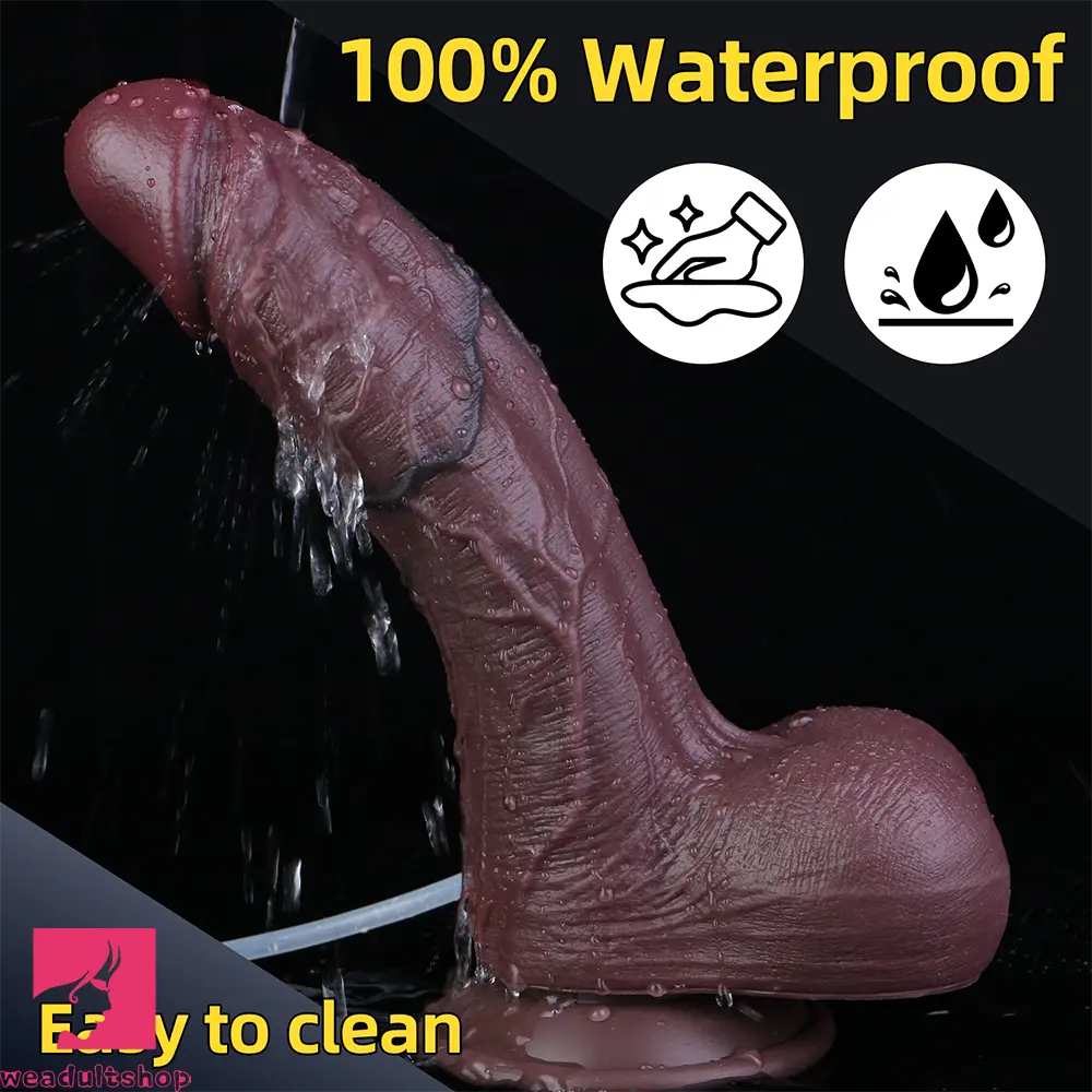8.66in Cock Masturbator Soft Dual Density Silicone Ejaculating Dildo