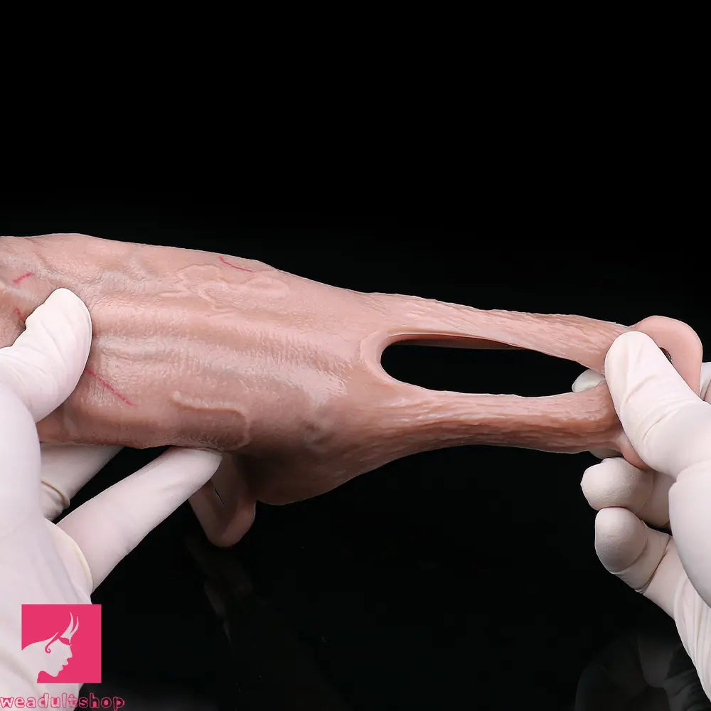 6.37in Real Feeling Strap on Penis Extender Cock Sleeve Dildo For Clit Love