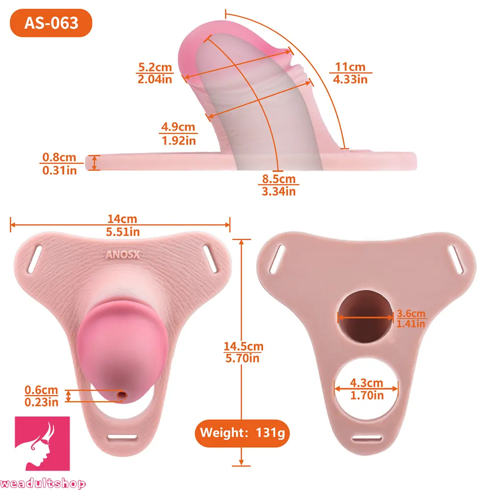 4.33in Strap on Chastity Dildo Wearable Realistic Cock Cage For Men Dilator