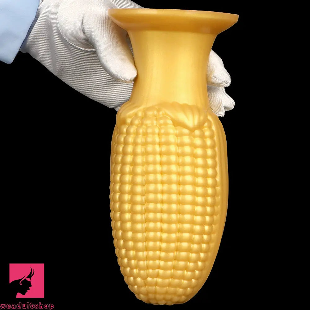 5.9in 6.7in 8.07in Liquid Silicone Thread Granules Soft Corn Gold Cock Dildo