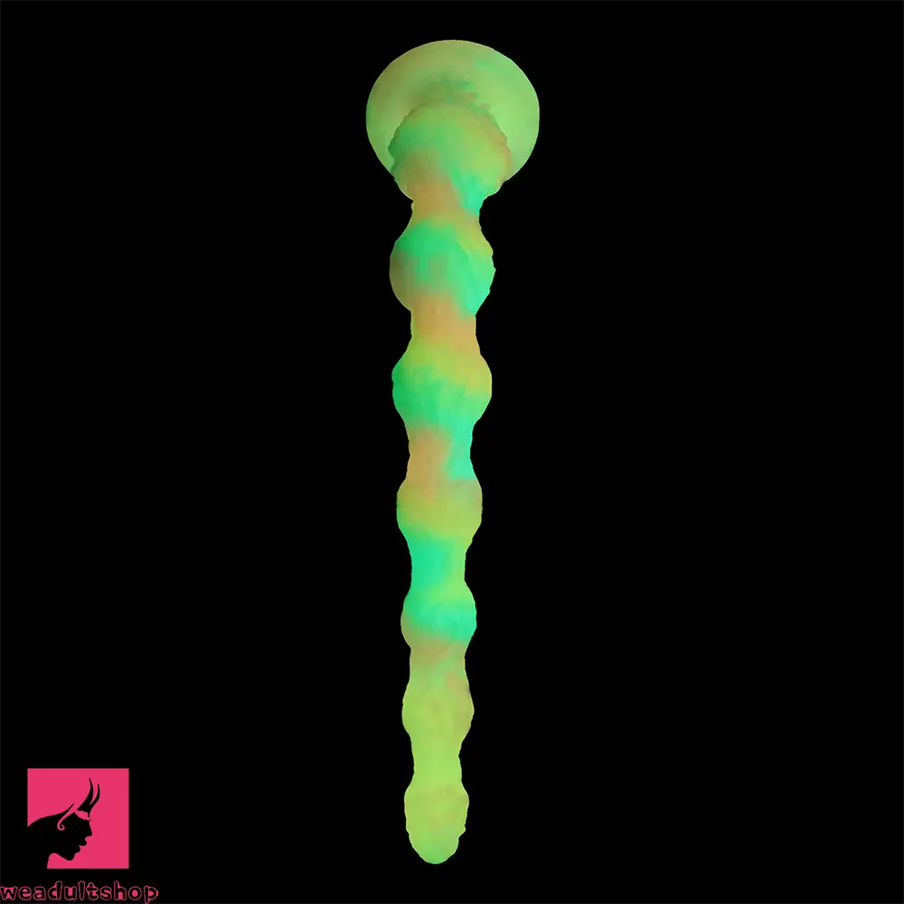 17.32in 21.25in 25.19in Luminous Pull Beads Silicone Dildo Butt Plug Rare Cock