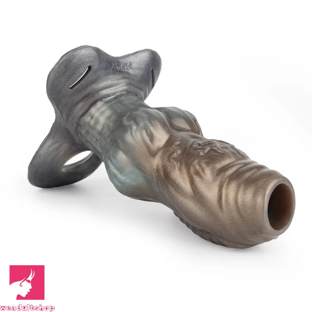 6.85in Monster Knot Strap on Hollow Silicone Dildo Sleeve For Adult Love