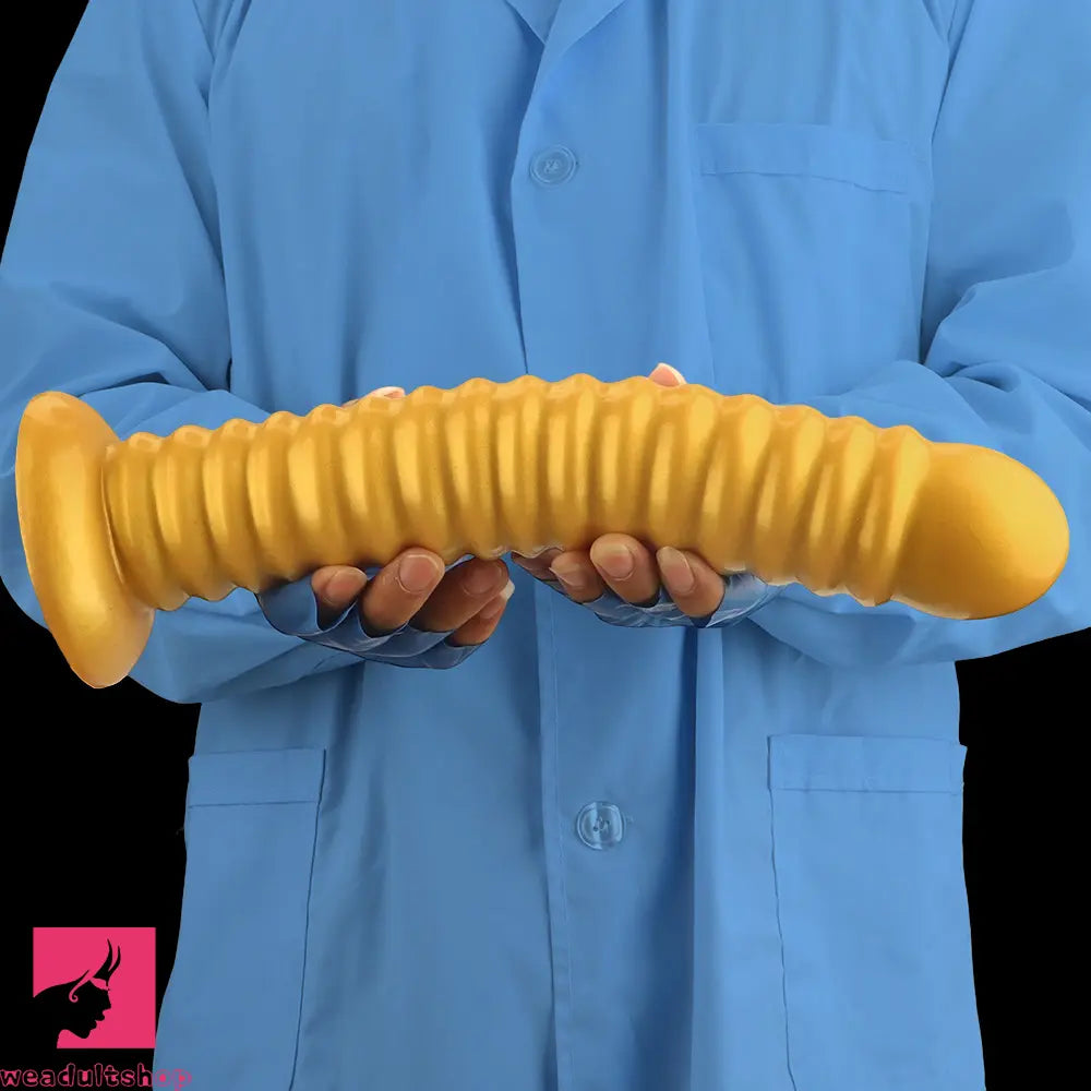 9.64in 11.81in 13.18in Golden Silicone Thread Soft Big Dildo Masturbator