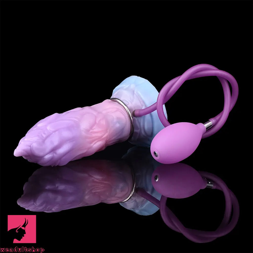 7.08in Odd Silicone Soft Squeeze Inflatable Alien Cock Dildo Self-Retreative